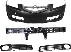 Front Bumper Cover Assembly Kit for 2007-2008 TL Series, 4-Piece with Bumper Absorber, Fog Light Trims, Replacement