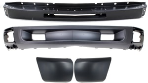 Bumper Kit for Chevrolet Silverado 1500, 2009-2013, Includes Set of 4, with Bumper End and Valance, Replacement