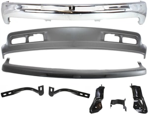 Front Bumper Replacement Kit for Chevrolet Suburban 1500 (2000-2004) and Tahoe (2000-2006), 6-Piece, Includes Bumper Brackets, Trim, and Valance