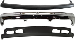 Front Bumper for 2000-2006 Chevrolet Tahoe, 3-Piece Kit, includes Bumper Trim and Lower Air Deflector, Replacement