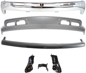 Front Bumper Kit for 2000-2006 Chevrolet Tahoe, Set of 4 including Bumper Bracket, Bumper Trim and Valance - Replacement