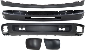 Front Bumper Replacement Kit for Chevrolet Silverado 1500 (2009-2013), Primed (Ready to Paint), 5-Piece Set with Bumper Ends and Valances