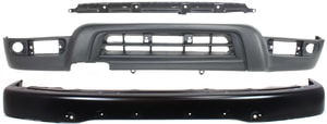 Front Bumper Replacement Kit for 1999-2002 Toyota 4Runner, Painted Black, 3-Piece Set with Valance Retainer, fits Base, SR5, and Limited Models