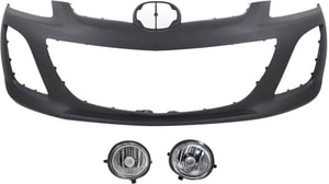 Front Bumper Cover for 2010 Mazda CX-7, 3-Piece Kit with Fog Lights, Replacement