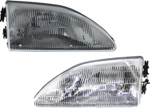 Headlight Assembly Pair/Set for Ford Mustang 1994-1998, Halogen, Right <u><i>Passenger</i></u> and Left <u><i>Driver</i></u>, Replacement
