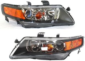 Headlight Lens and Housing Pair/Set for Acura TSX 2006-2008, Right <u><i>Passenger</i></u> and Left <u><i>Driver</i></u> Replacement