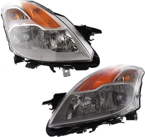 Headlight Assembly Pair/Set for 2008-2009 Nissan Altima Coupe, Includes Right <u><i>Passenger</i></u> and Left <u><i>Driver</i></u> Halogen Headlights Replacement