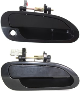 Front and Rear Outside Door Handle Right <u><i>Passenger</i></u> for Honda Accord 1998-2002, Sedan, Japan/USA Built, Set of 2, Smooth Black, Replacement