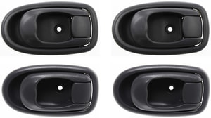 Front and Rear Door Handle Assembly Pair/Set for Hyundai Elantra 1996-1998, Inside, Right <u><i>Passenger</i></u> and Left <u><i>Driver</i></u>, Dark-Gray, Replacement