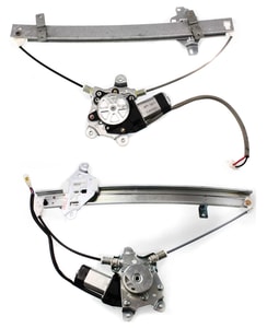 Front and Rear Window Regulator Set for 2002-2003 Mitsubishi Lancer, Right <u><i>Passenger</i></u> Side, Power, with Motor, Replacement