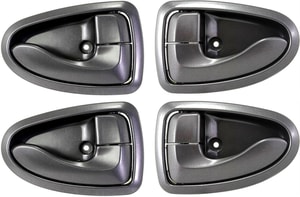Front and Rear Door Handle Pair/Set for Hyundai Accent 2000-2006, Right <u><i>Passenger</i></u> and Left <u><i>Driver</i></u>, Inside, Gray, Replacement