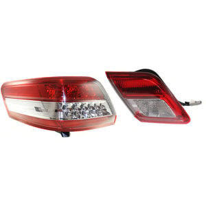 Tail Light for 2010-2011 Toyota Camry, Left <u><i>Driver</i></u> Inner and Outer, Halogen Replacement Set