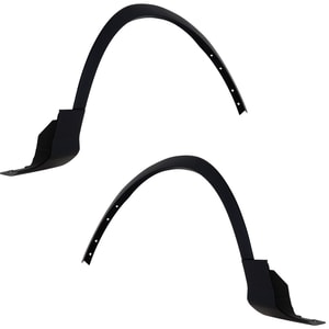 Front Wheel Opening Molding Pair/Set for 2013-2016 Ford Escape, Right <u><i>Passenger</i></u> and Left <u><i>Driver</i></u>, OE Style, Textured Black, without Parallel Park Assist Sensor Holes, Replacement