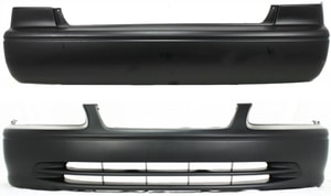 Front and Rear Bumper Cover Set for Toyota Camry 2000-2001, Primed (Ready to Paint), Replacement