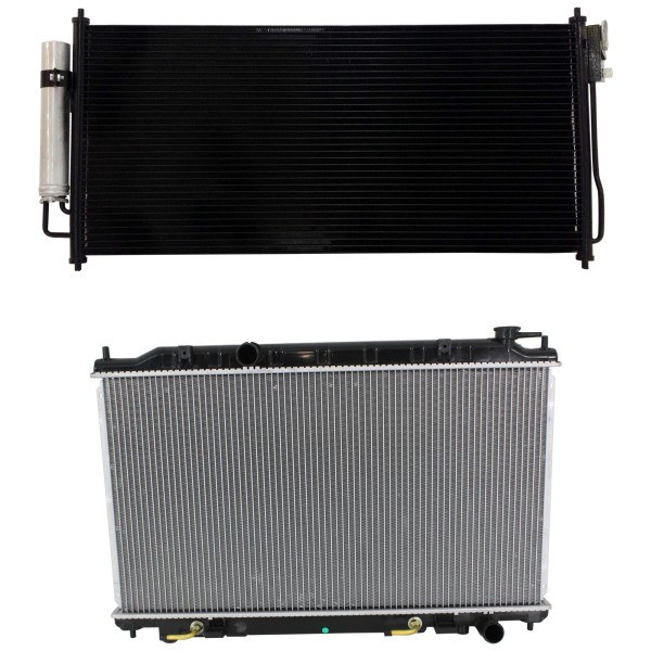 Radiator Kit for 2007-2008 Nissan Maxima, Aluminum Core, Suitable for 6 Cylinder, 3.5L Engine with Air Conditioning Condenser, Replacement
