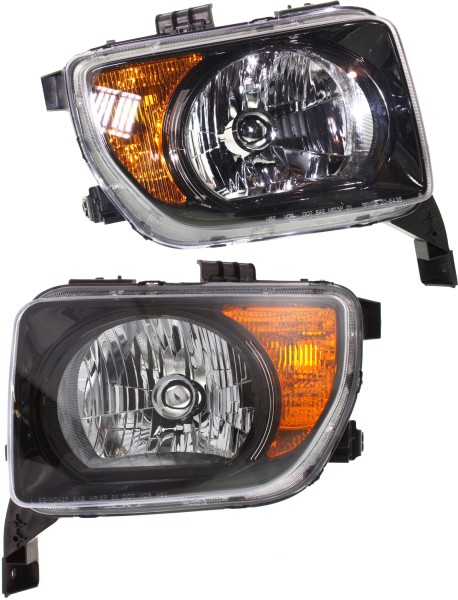 Headlight Pair/Set for Honda Element 2007-2008 EX/LX Models, Right (Passenger) and Left (Driver), with Lens and Housing, Replacement
