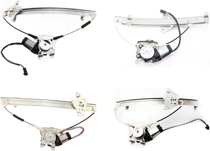 Front and Rear Window Regulator with Power Motor Pair/Set for 1989-1994 Nissan Maxima (GXE/SE Models), Right (Passenger) and Left (Driver) Side Replacement