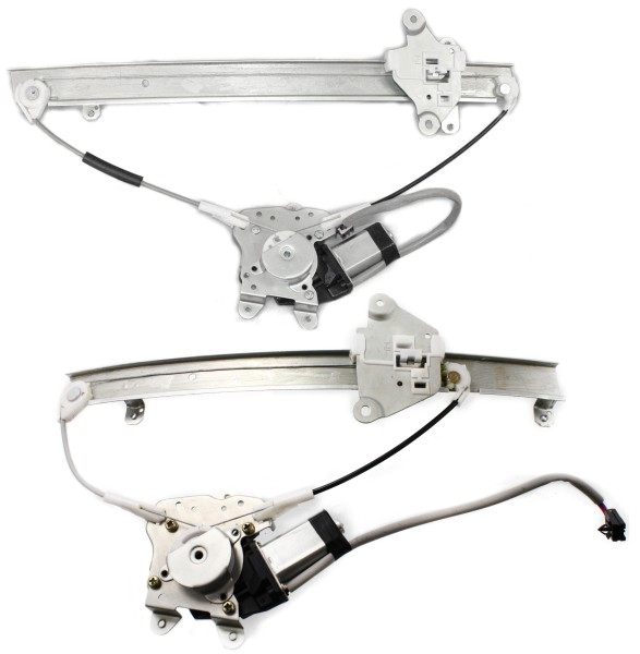 Front and Rear Window Regulator Set with Power Motor for Nissan Maxima 1989-1994, Left (Driver) Side Replacement