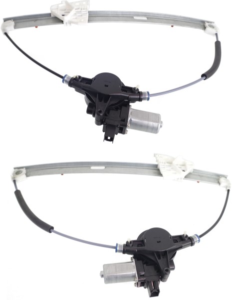 Front Window Regulator for Mazda Mazda 3 2010-2013, Right (Passenger) and Left (Driver), Power, with Motor, 2 Pins, Sedan/Hatchback Pair/Set Replacement